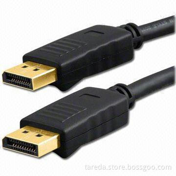 Displayport Cable, Male to Male with PVC Jacket, Gold/nickel Plated Conductor